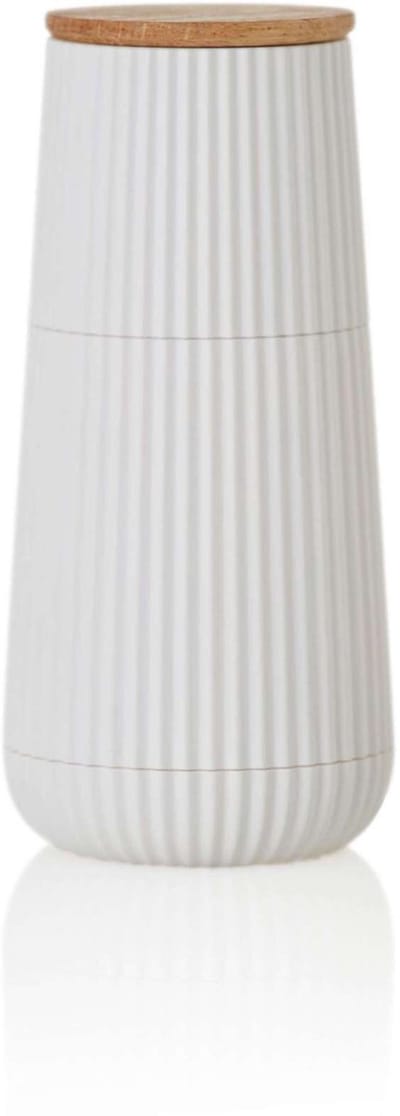 AdHoc Scape Peper- of Zoutmolen – Wit – Handmatig – Keramisch Maalwerk – Verstelbare Molen – Tijdloos Design – 12,3 cm