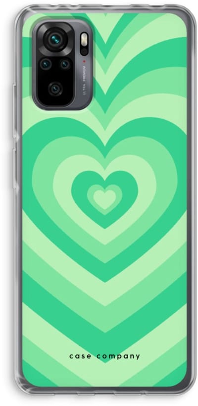 Case Company® - Hoesje geschikt voor Xiaomi Redmi Note 10 Pro hoesje - Hart Groen - Soft Cover Telefoonhoesje - Bescherming aan alle Kanten en Schermrand