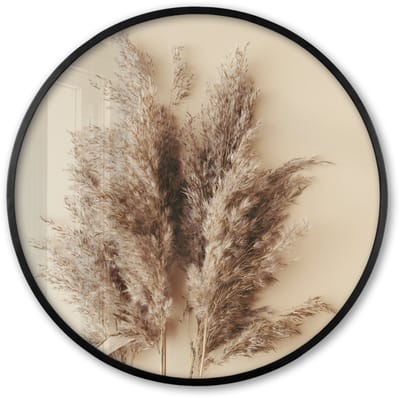 Poster in lijst Rond - Fotolijst 60x60 cm - Posters - Graan - Pastel - Natuur - Ronde posterlijst zwart - Decoratie - Wanddecoratie woonkamer - Muurdecoratie slaapkamer