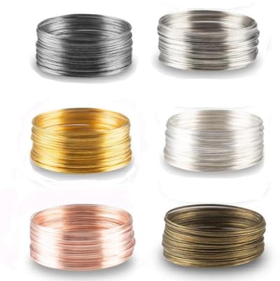 Zesdelige Set Koper Draad voor Sieraden, Flexibele Metaal Draad voor DIY, Beads en Armbanden Maken, Perfect voor Sieraden Ontwerpen en Creatieve Projecten