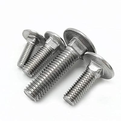 Dailygoods- Slotbouten 10 stuks - Roestvrij Staal - M8 x 25 mm - Vierkant - Koepelkop - Volledige Schroefdraad - Schroeven