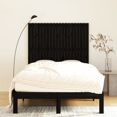 vidaXL - Wandhoofdbord - 127,5x3x110 - cm - massief - grenenhout - zwart