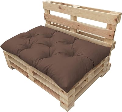 Palletkussen - Zitkussen Tuinmeubel - Terras Meubilair - Waterafstotend Materiaal - 120 x 80 cm - Bruin