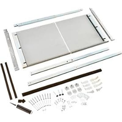 Mottez waterkering voor deuren, modulair, verstelbaar en verwijderbaar, incl. bevestigingsmateriaal, B 60 x D 750 x H 715 mm, staal en schuim, wit