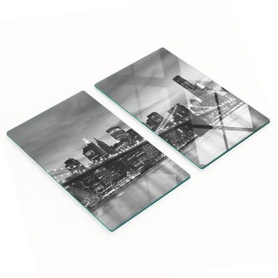 Stijlvolle en duurzame glazen borden met print van de Brooklyn Bridge, 2x30x52 cm