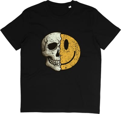 Leuk T Shirt met Skull en Smiley - Zwart - Maat S