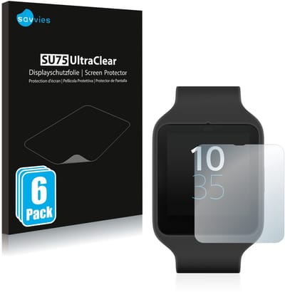 Savvies - Screenprotector voor Sony Smartwatch 3 SWR50 - Folie Beschermfolie transparant 6 Stuks