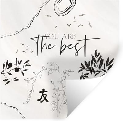 Muurstickers - Sticker Folie - Vriendschap - Vrienden - Spreuken - You are the best - Quotes - 100x100 cm - Plakfolie - Muurstickers Kinderkamer - Zelfklevend Behang XXL - Zelfklevend behangpapier - Stickerfolie