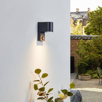 Lindby - Wandlampen buiten - 1licht - Aluminium - H: 15 cm - GU10 - antraciet