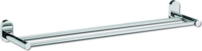 Lucido Handdoekrek met Wandbevestiging - Kort - Dubbel - Zilver - Kela