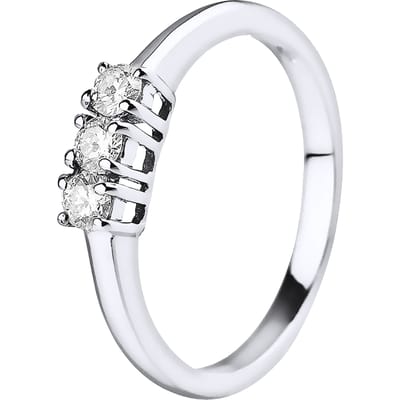 Ring Trilogy bezet met diamanten 0,24 Cts Claws White Gold 18 Karaat
