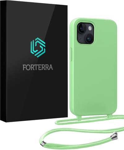 Hoesje Geschikt voor iPhone 13 Mini Case Siliconen Hoes Met Koord - Hoes Geschikt voor iPhone 13 Mini Met Telefoonkoord Hoesje Backcover - Groen