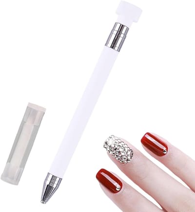 Rhinestone Wax Pen - Strass Steentjes Pen - Knutselen en Decoreren - Hervulbaar Ontwerp - 13.5 cm - Wit