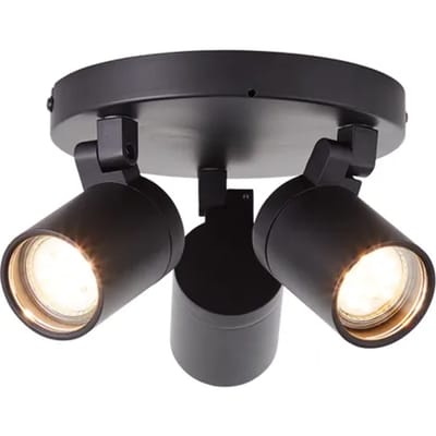 Aquavive Opbouwspot Irminio - Zwart - 18cm - 3xgu10