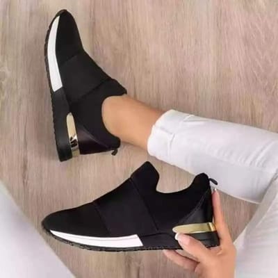 Mesh Air-Cushion Sneakers voor Dames Wit Dames Sportschoenen Platform Gebreide Hardloopschoenen Lichtgewicht Zomer Herfst 41 zwart