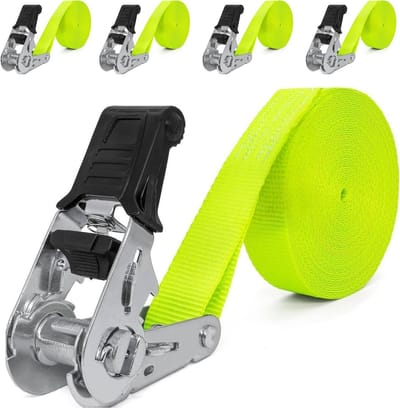Spanbanden Set - Sjorbanden Ratel - Vastzetten Lading - 800kg Draagkracht - 4 Meter Lang - Groen