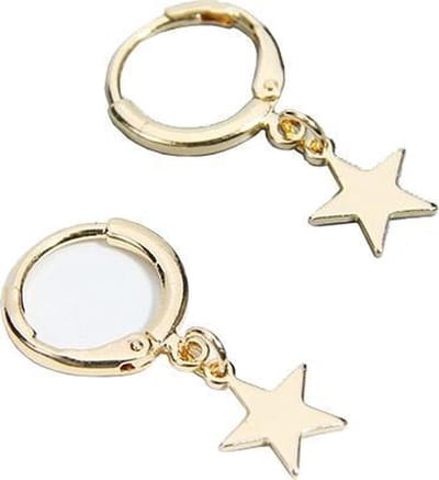 Joboly Minimalistische oorbellen met ster hanger  - Dames - Goudkleurig