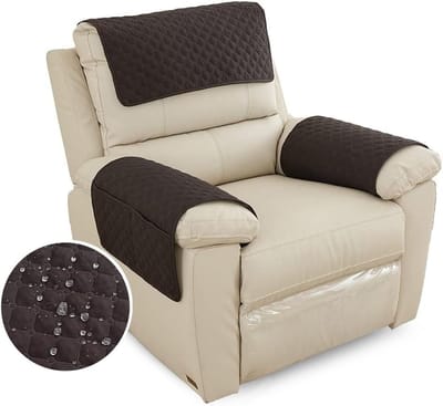 Armsteunhoes voor Meubels, Waterdichte Hoes met Zijvak, Antislip en Wasbaar, Bescherming tegen Huisdieren voor 1-Zits Stoelen in Zwart