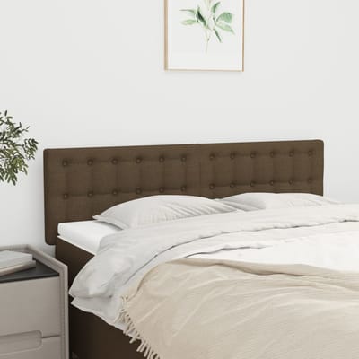 vidaXL - Hoofdborden - 144x5x78/88 - cm - stof - donkerbruin