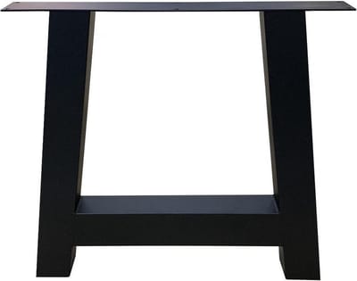 FLE - Stalen A tafelpoot 75 bij 8 cm en hoogte 72 cm zwart gepoedercoat (koker 8 x 8 cm)