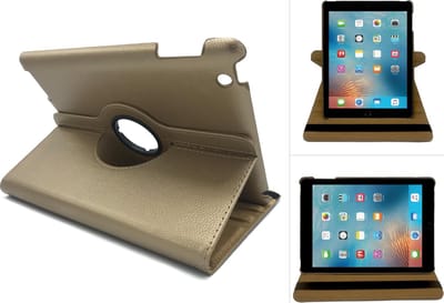 Hoes geschikt voor Apple iPad 2 / 3 / 4 - Book Case 360 Graden Draaibaar - Goud Kunstleer Cover Rotatie