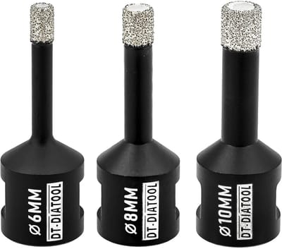 Diamant Boorbits Set met 3 Stuks voor Tegels, Porselein, Steen en Graniet