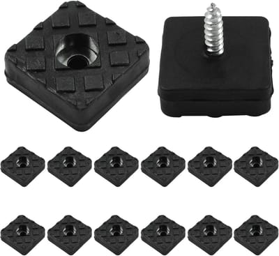 20 stuks Vierkante Vloerbeschermers voor Meubels 22x22mm Zwart Rubber