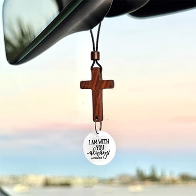 VANDAAG VERZONDEN - Dagelijkse Bijbeltekst Sleutelhanger - Kruis Hout - Christelijk - Jezus - Hanger Autohanger - Kia - Volvo - Toyota - Tesla - Volkswagen - Skoda - BMW
