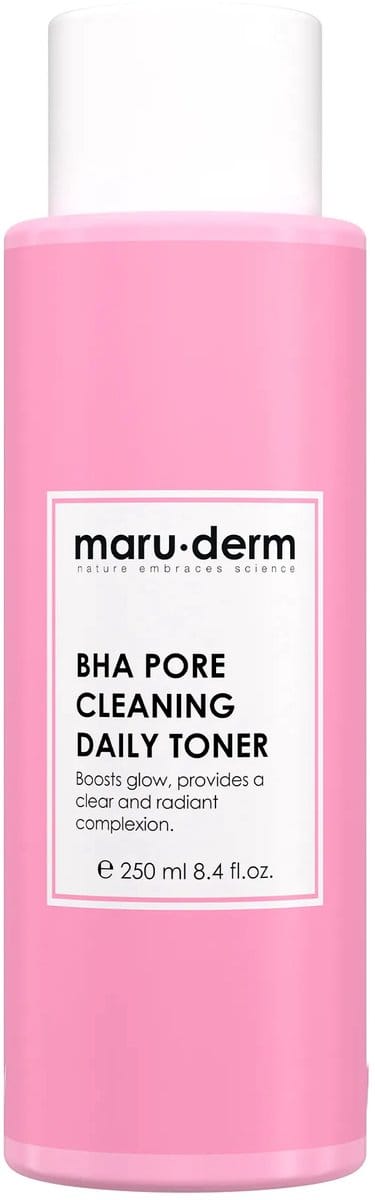 Maru.derm BHA Poriënverstrakkende - Dagelijkse Intensieve Poriënreiniging Zuiverende Tonic | Vergrote Poriën Verstevigen | Anti mee-eter | Bevat Glycerin, Niacinamide en Salicylzuur 2% - 250 ml