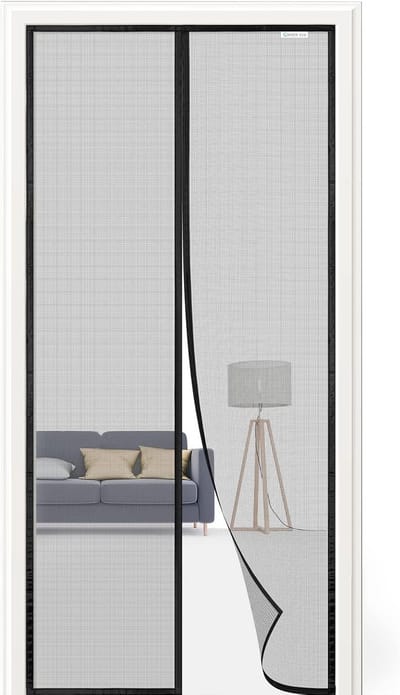 SnelShoppen - Magnetisch Vliegengordijn 110x250 cm, Vliegengaas Hordeur voor Insectenbescherming, Balkondeur, Snelle Installatie Zonder Boren, Zwart