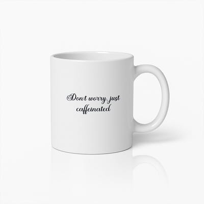 Grappige Koffiemok - 'Geen Zorgen, Gewoon Cafeïne' - Humoristische Beker voor Koffieliefhebbers