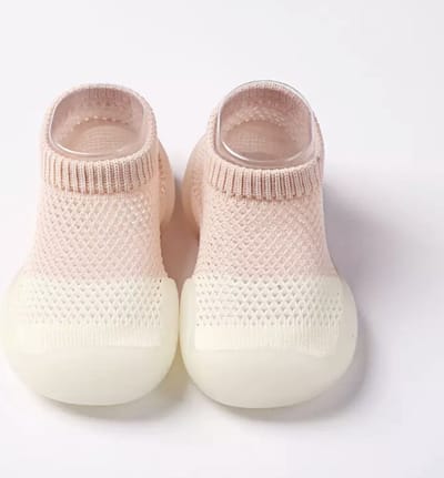 Waterschoentjes - Zwemschoentjes - Strandschoentjes van Baby-Slofje , Roze-wit maat 18/19