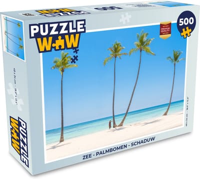 Puzzel Zee - Palmbomen - Schaduw - Legpuzzel - Puzzel 500 stukjes