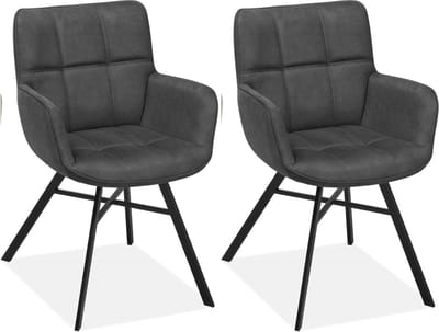 Eetkamerstoel Marcon - Antraciet (set van 2 stuks)