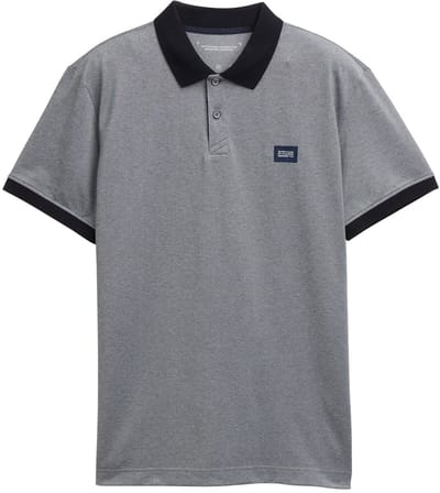 Tom Tailor - Piqué polo met stretch - Maat S - navy two tone pique