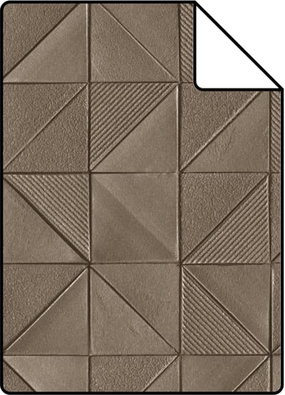 Proefstaal ESTAhome behang grafisch 3D motief bruin - 26.5 x 21 cm - 139327-S