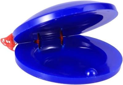 Castagnetten Speelgoed - Muziek Instrument - Vroege Educatie - Makkelijk te Gebruiken - 5.5 x 2.5 cm - Donkerblauw
