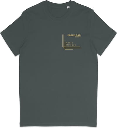 T Shirt Heren - Gepersonaliseerd - Trotse Vader Cadeau - Grijs - XS