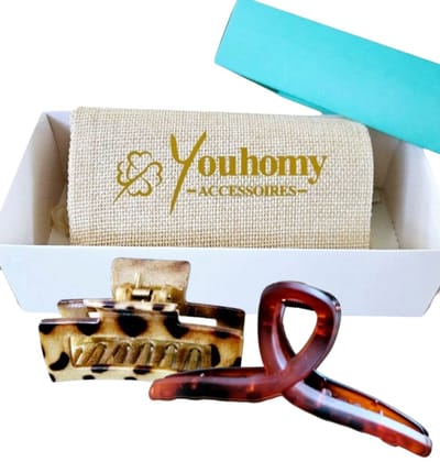 Mooie dames haarklemmen 2 stuks - Hairclaw haarclip anti slip- Stijlvolle haarklem voor dames haarklauwen- Cadeau voor dames- Moederdag cadeau- Valentijnsdag
