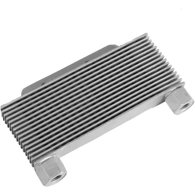 Zilver Aluminiumlegering Motoroliekoeler Radiator 15 Rijen Universele Motoronderdelen black