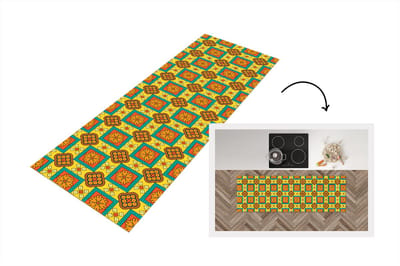 Keukenloper - Loper keuken - Patchwork - Retro - Bloemen - Design - 150x50 cm - Keukenloper vinyl