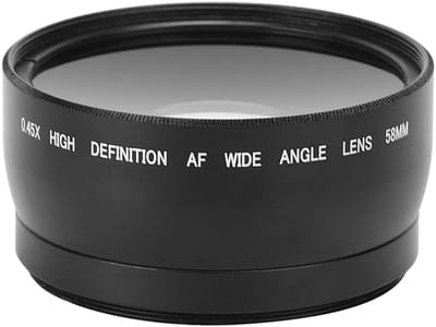 Dailygoods - Groothoeklensadapter - 58 Mm Groothoeklens - Perfect voor Landschapsfotografie - 0,45x Vergroting - Geschikt voor Alle Cameralenzen - Gea...