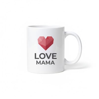 330ml Love Mama Mok – Schattig Hart Design, Ideaal voor Moederdag & Verjaardag Cadeau