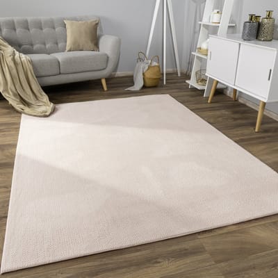 Flycarpets Laagpolig Effen Vloerkleed Sevaria - Beige