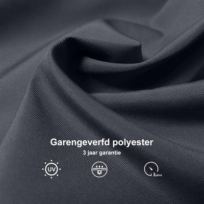Zweefparasol 300 cm – Luxe 360° Draaibare en Kantelbare Tuinparasol met Zwengel, Aluminium Frame, 240 g/m² UV-bestendig Polyester, Inclusief Kruisvoet – Grijs – Mobili Bella