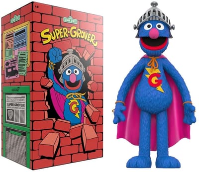 Super7 Sesame Street Supersize Vinyl Figure Super Grover 36 cm Beeld