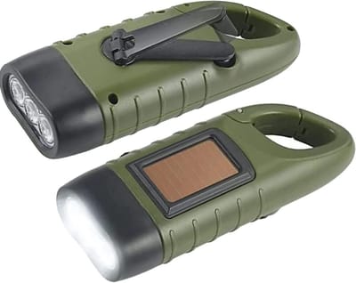 REN® Zaklamp opwindbaar - Zaklamp - Zaklampen - Legergroen - 3cm x 12cm x 5cm