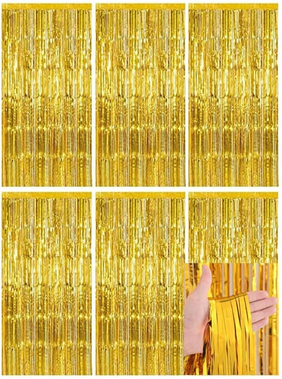 Allecto - Lametta gordijnen - Glittergordijn voor feestdecoratie - 1 m x 2 m - Folie franjes voor bruiloft - Geschikt voor verjaardagsfeest