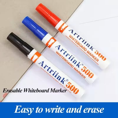 [2 halen 1 betalen] Artriink Whiteboard Stiften – (Zwart, Rood, Blauw) – Uitwisbare Markers op Waterbasis – Voor School & Kantoor