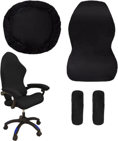 Ergonomische Gaming Stoel Beschermhoes voor Armleuningen - Elastische Zwarte Hoes voor Draaisteun en Kantoorstoelen, Ideaal voor Gamers
